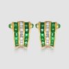 18ct Emerald diamond earrings