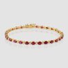 Ruby diamond line bracelet
