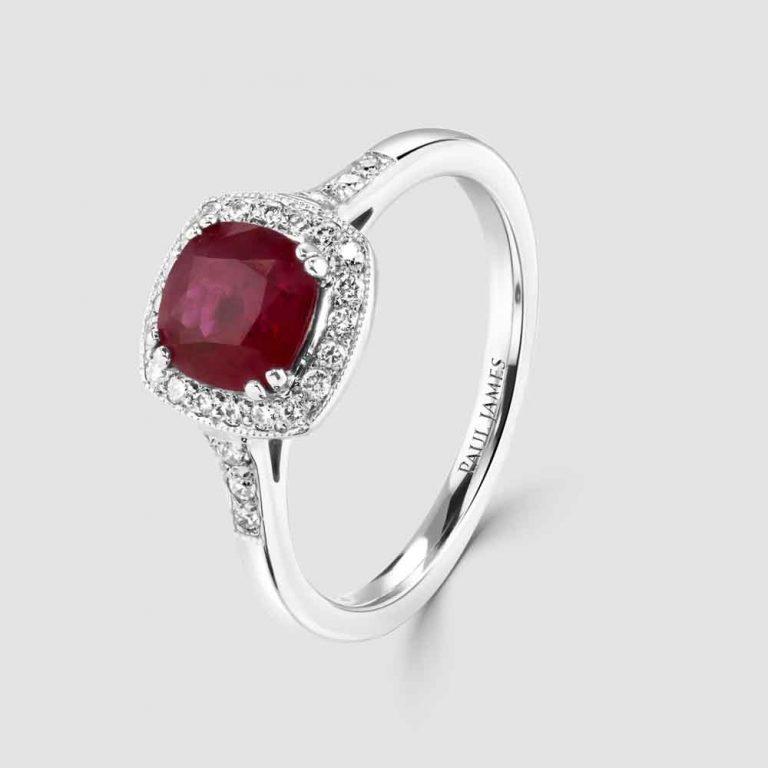 Ruby diamond cluster ring
