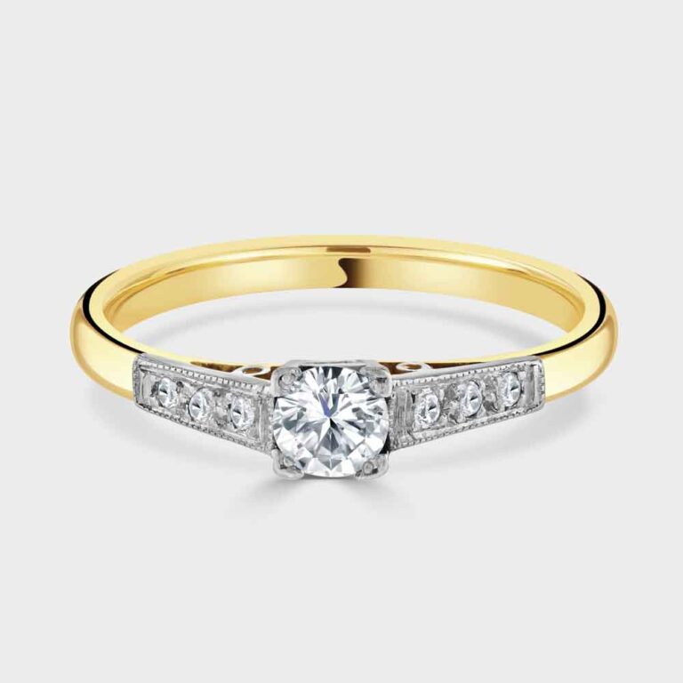 18ct and platinum vintage single stone diamond ring