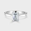 Platinum Emerald cut diamond ring