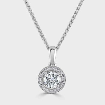 Halo style diamond pendant