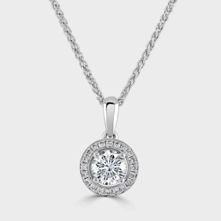 Halo style diamond pendant