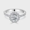 Platinum Halo set diamond ring