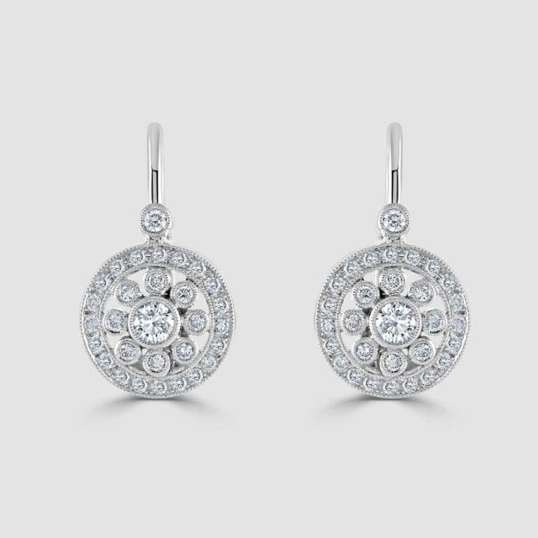 Diamond deco style earrings