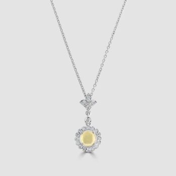 Opal diamond halo pendant