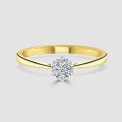 Small cluster diamond ring