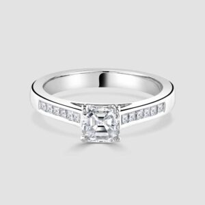 Asscher cut diamond ring