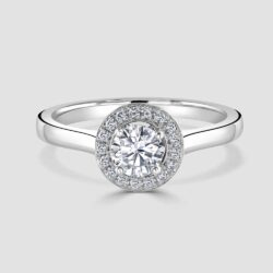 Halo single stone diamond ring