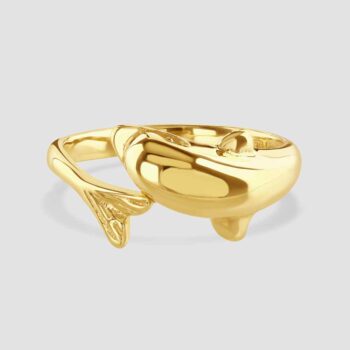 14ct yellow gold dolphin ring