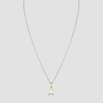 9ct yellow gold cultured pearl pendant