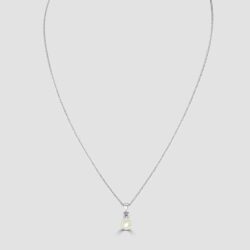 Cultured pearl & diamond pendant