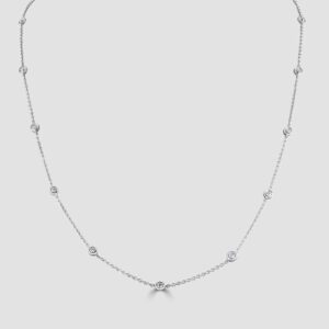 Diamond necklace with scattered diamonds
