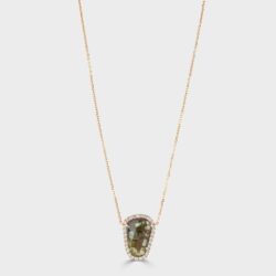 Rose gold sapphire and diamond pendant