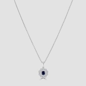 Pretty mill grained edged sapphire pendant