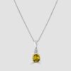 Yellow sapphire and diamond pendant