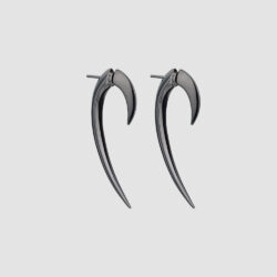 Silver Black Rhodium Hook Earrings