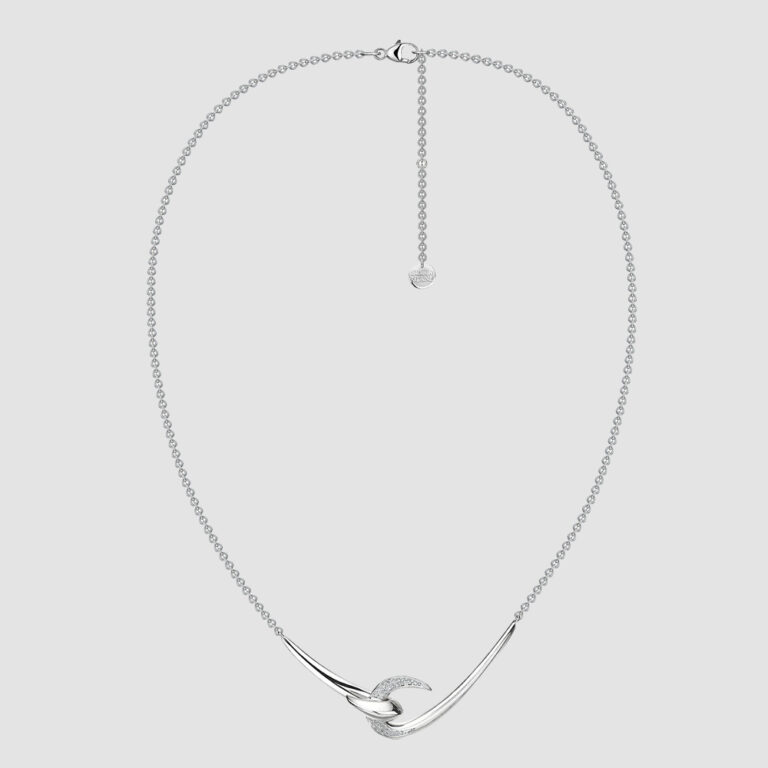 Silver Diamond Hook Pendant