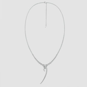 Silver Drop Hook Necklace