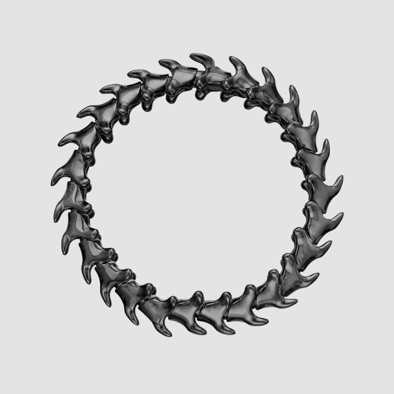 Serpent Trace Silver Black Rhodium Wide Bracelet
