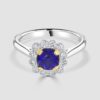 18ct White gold sapphire and diamond cluster ring