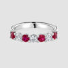 18ct ruby and white gold diamond half eternity ring