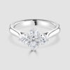 Platinum 4 stone round brilliant cut cluster ring