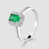 18ct Emerald and diamond cluster ring