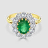 18ct yellow gold emerald cluster ring