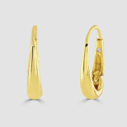 Roberto Coin 18ct yellow gold oval hoop hinged earrings