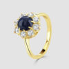 18ct yellow gold Cabochon sapphire bullet ring