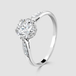 Platinum single stone ring