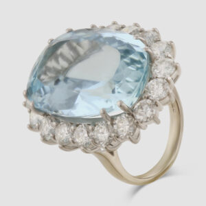 Aquamarine and Diamond ring