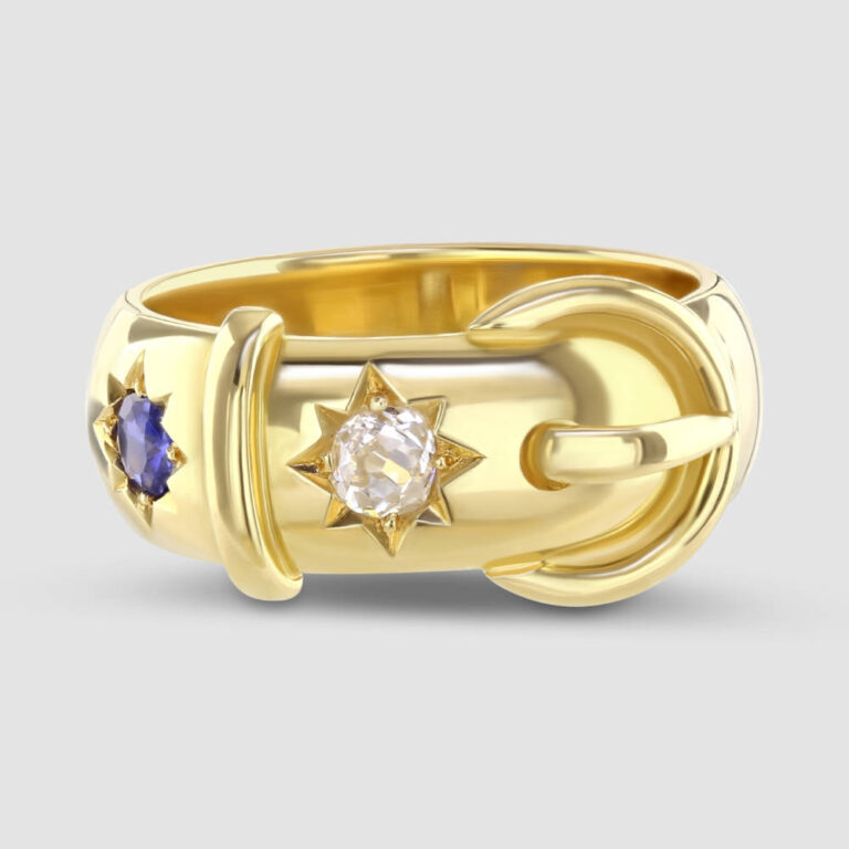Diamond and Sapphire Buckle ring