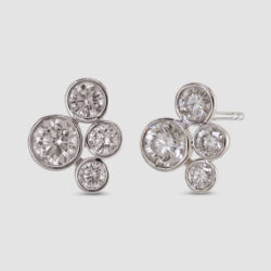18ct white gold diamond set ‘Bubble‘ stud earrings