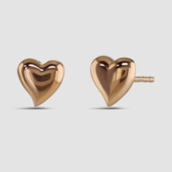 9ct rose gold heart shape stud earrings