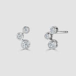 18ct white gold diamond triple ‘Bubble’ stud earrings