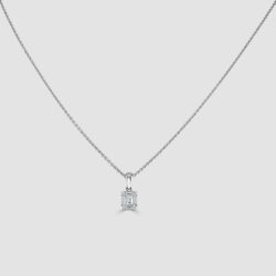 18ct white gold rectangular diamond set pendant