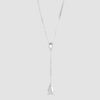 Silver pebble lariat style necklace