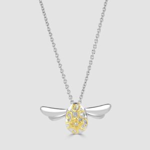 Silver and gold plated bumble bee pendant and chain