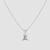 Platinum diamond solitaire pendant and chain