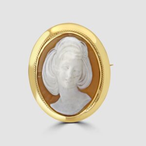 Oval cameo with subject in high relief