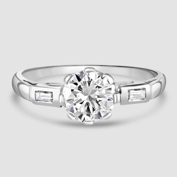 Art Deco style diamond solitaire ring