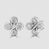 Diamond swirl stud earrings in 18ct white gold