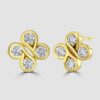 Diamond swirl stud earrings in 18ct yellow gold