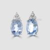 Aquamarine and diamond stud earrings