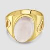 Stylish rose quartz single stone ring