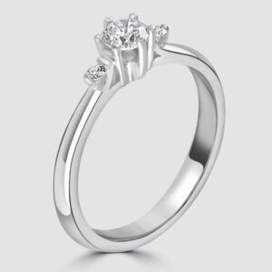 Platinum diamond three stone ring
