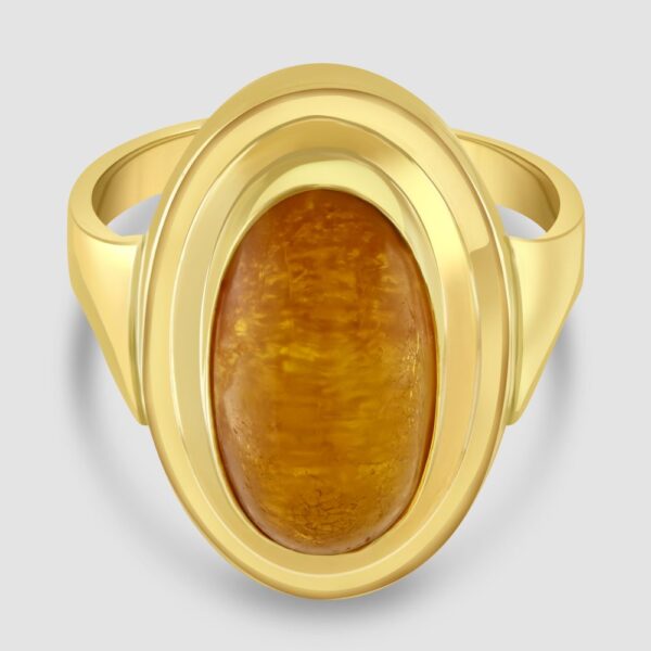 9ct yellow gold Amber statement ring