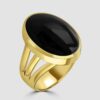 9ct yellow gold oval onyx ring